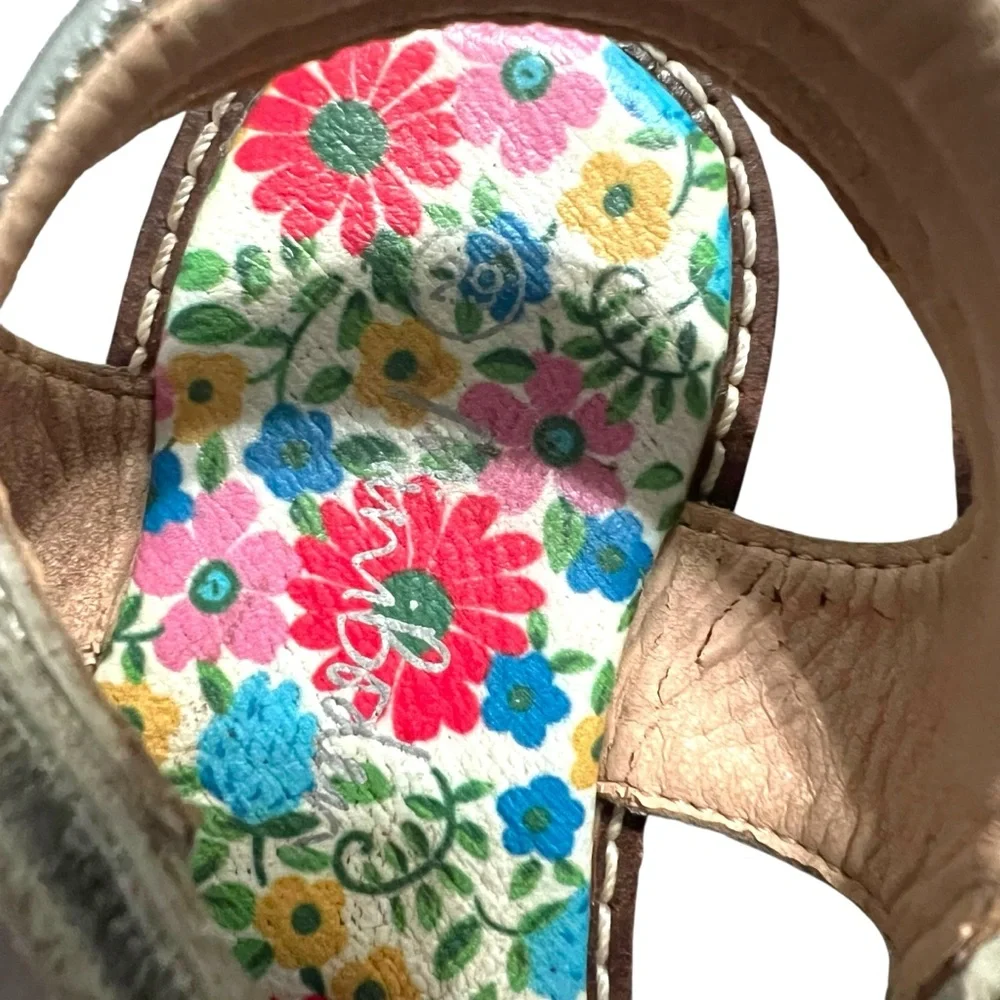 Mini Boden EU 29 (US 11.5) Metallic Silver Bird Sandals